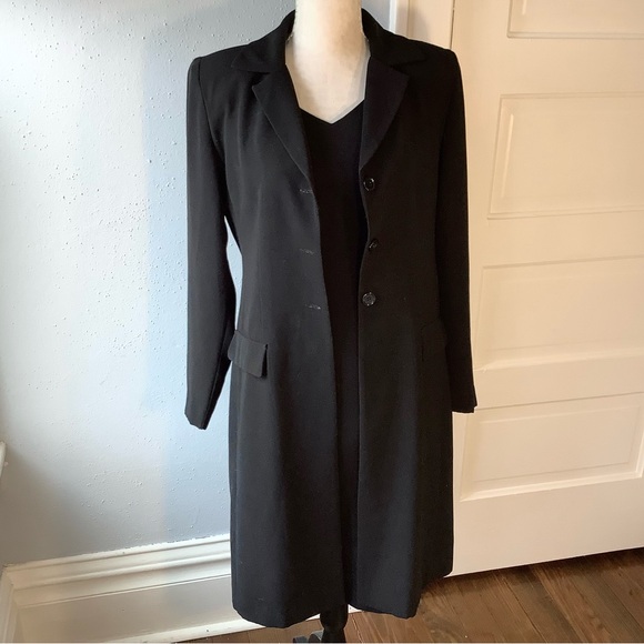 Vintage Danny & Nicole NY Women's Long Black Jacket and Dress XS - S 3 Button - Picture 5 of 16